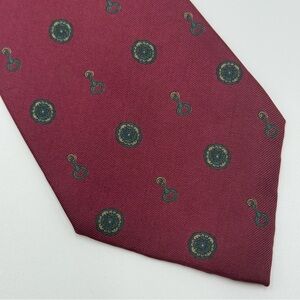 Lanvin Burgundy Patterned Pure Silk Tie Made in Italy